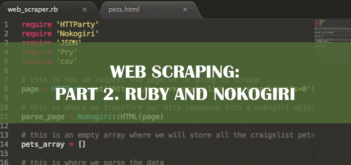 Web Scraping: Part 2. Ruby and Nokogiri