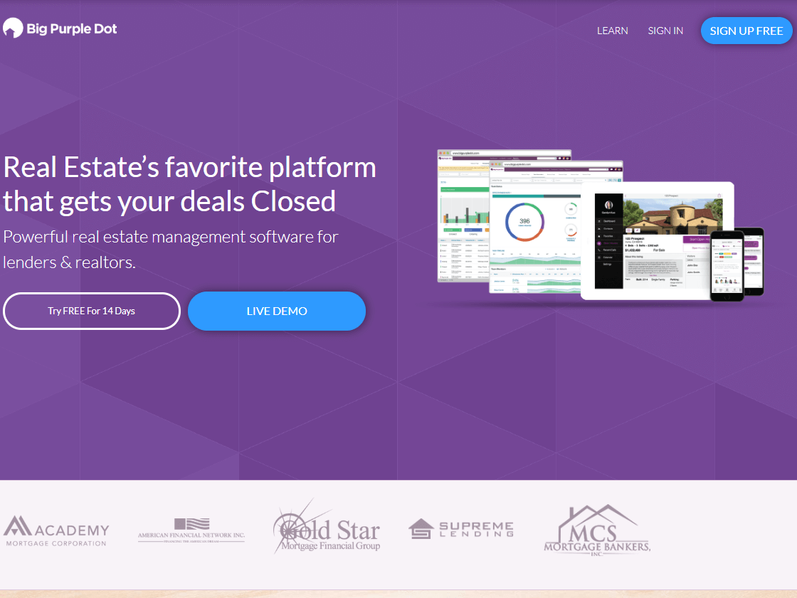 real estate software tools big purple dot