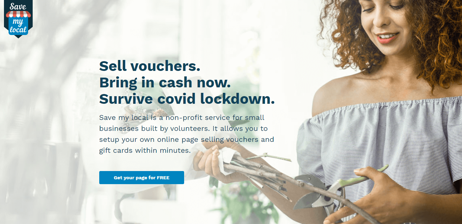 post pandemic startup ideas Save My Local homepage